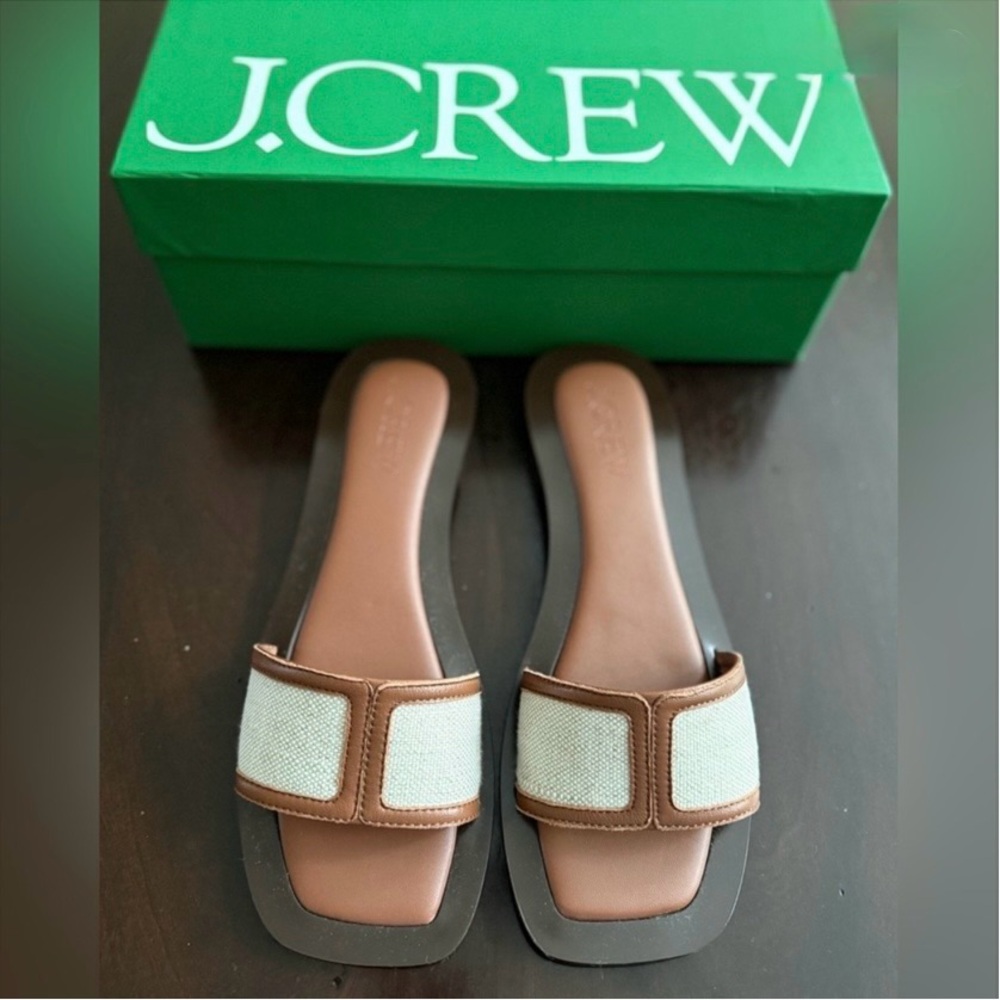 NWT J. Crew Canvas Slides